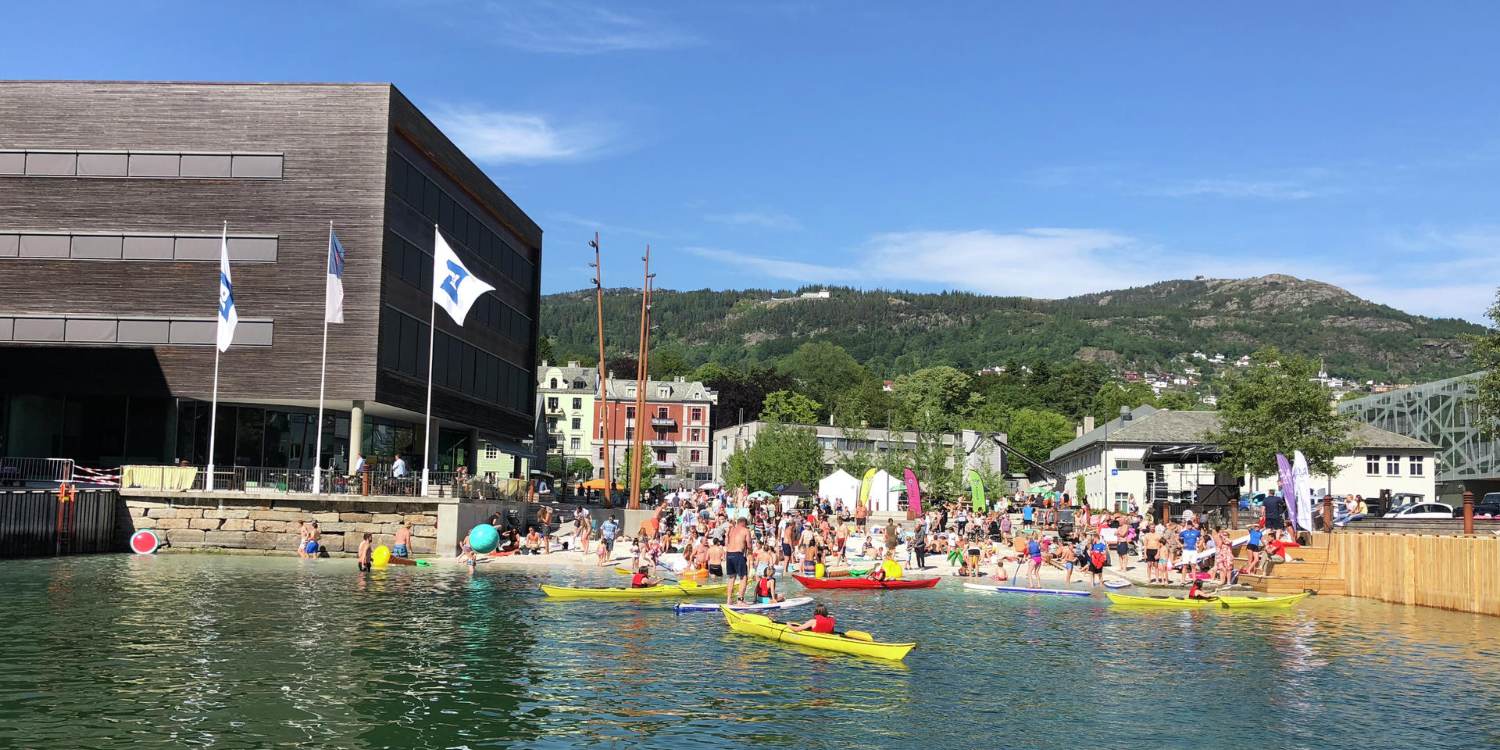 Bydeler og nabolag i Bergen sentrum - Møhlenpris - ny bystrand på Marineholmen