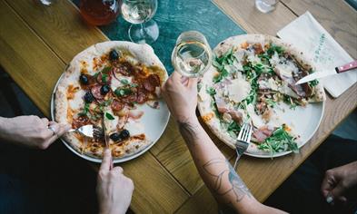Nydelig pizza på Villa Paradiso Ole Bull
