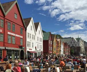 Cafes at Bryggen.|