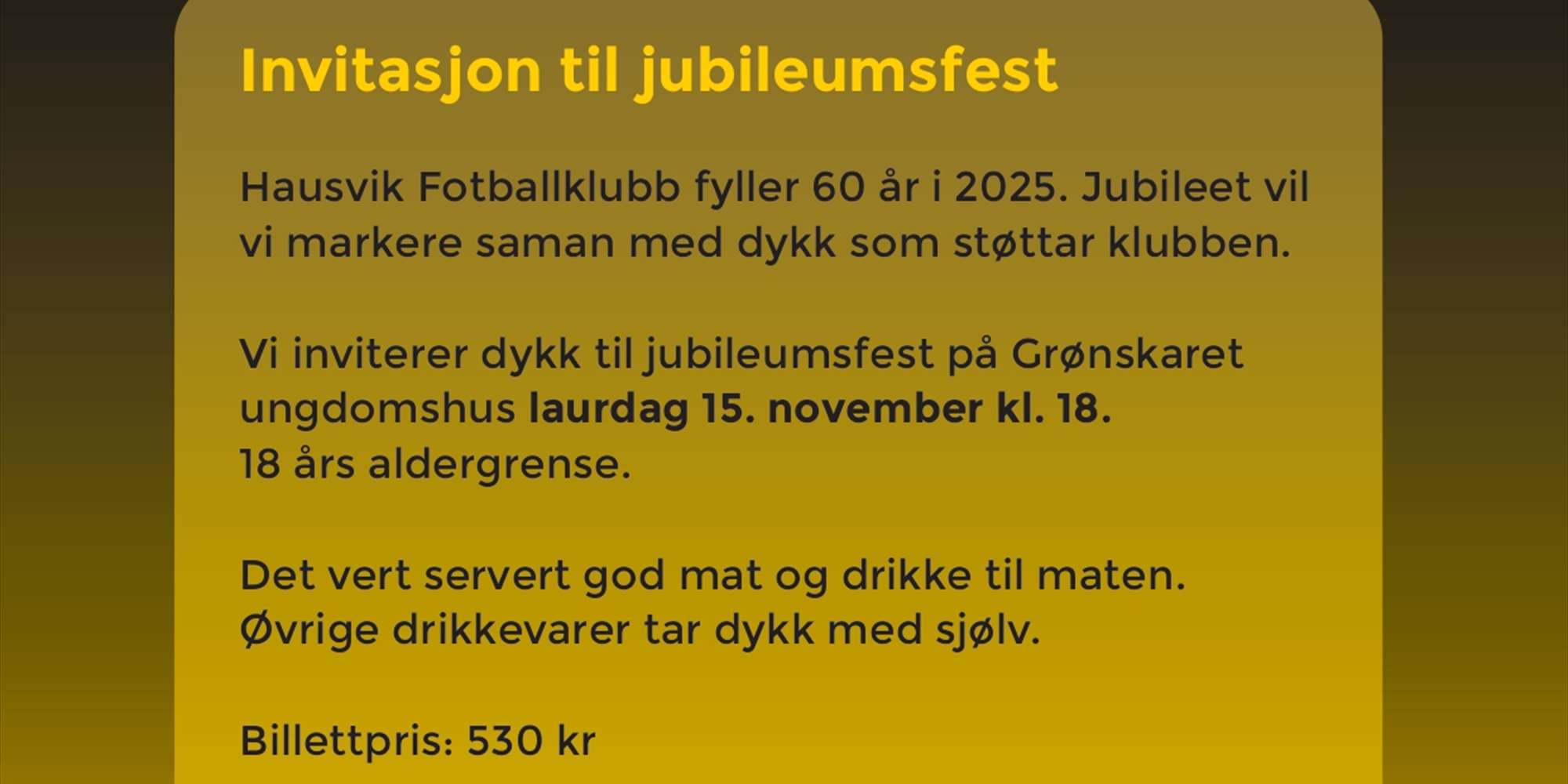 60 års jubileum Hausvik FK