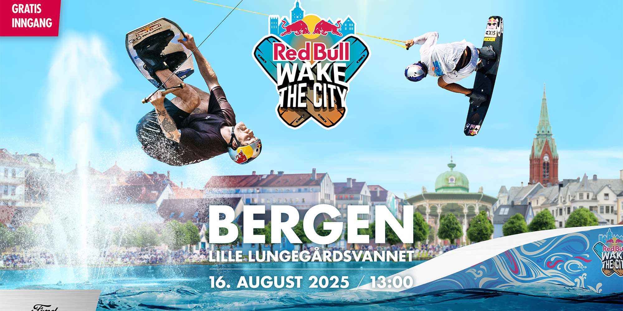 Red Bull Wake the City inntar Lille Lungegårdsvannet 16. august kl. 13.00