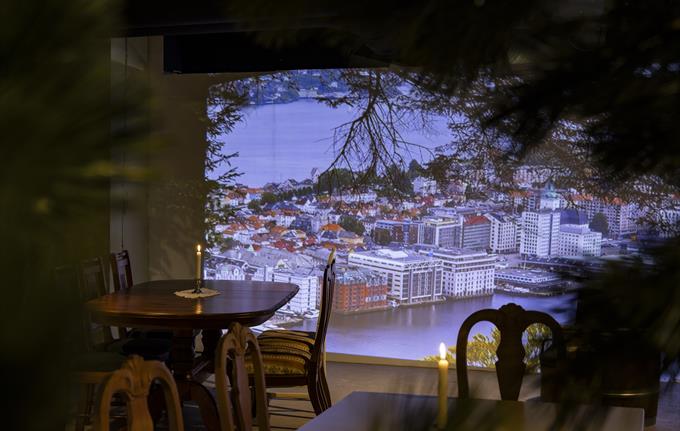Spis med utsikt over Bergen