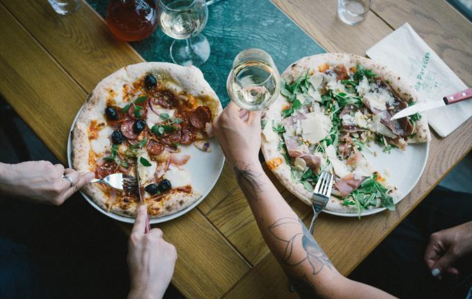 Nydelig pizza på Villa Paradiso Ole Bull