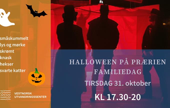 Halloween, silhuetter mot rødt lys