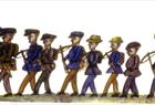 Den eldste illustrasjonen til buekorps fra 1856.