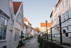 Sjarmerende trehusbebyggelse på Nordnes i Bergen