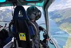 Utsikt over Hardangerfjorden fra helikopter