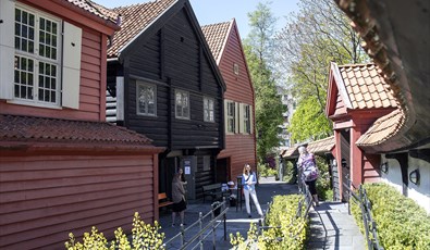 Ved inngangen til Det Hanseatiske Museum og Schøtstuene