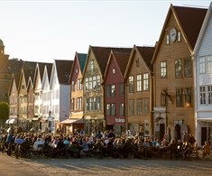 Sommerdag på Bryggen i Bergen