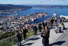 Utsikt over Bergen fra toppen av Fløyen
