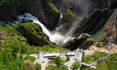 A view of the Vøringsfossen area - a part of Norwegian Scenic Route Hardangervidda